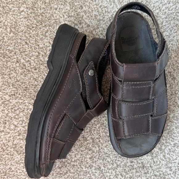 Dr. Martens Brown Leather Fisherman Sandals, Men’s US size 10